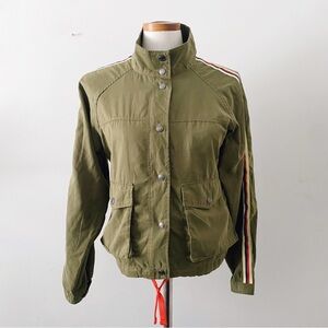 ONLY Olive Utility Jacket with Stripe Detail
